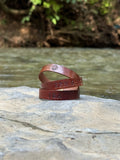 Custom Monogrammed and Hand Stamped Leather Wrap Bracelet