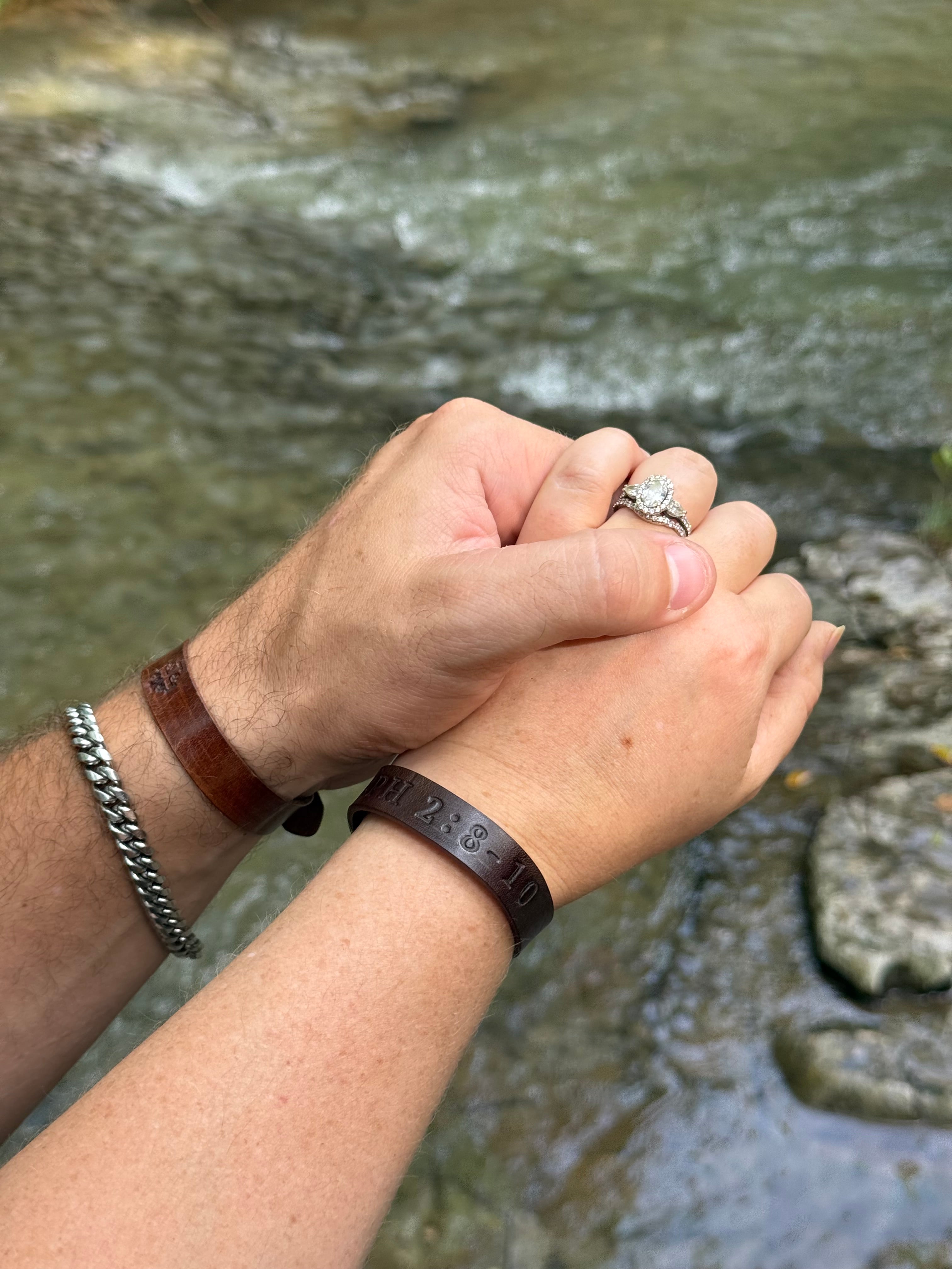 Custom Monogrammed and Hand Stamped Leather Wrap Bracelet