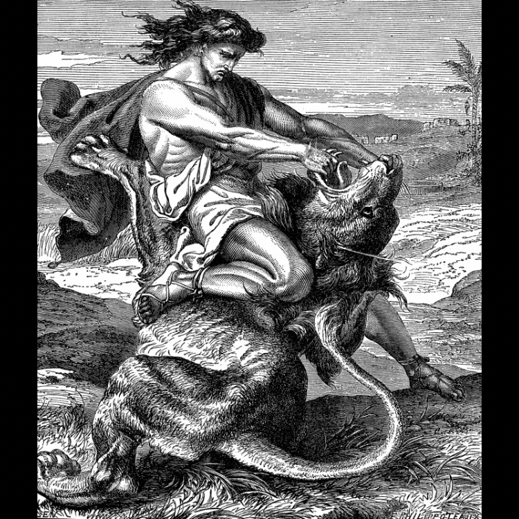 Samson Defeats a Lion